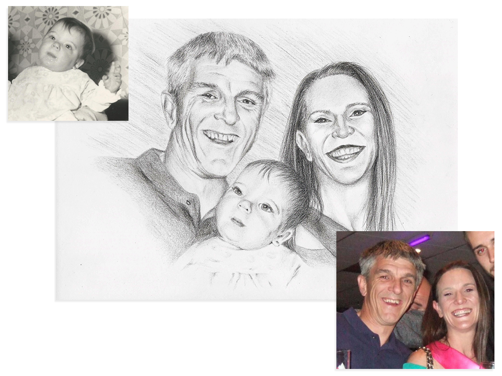 Commission A Portrait Drawing From Photos Paula Hightower Artist